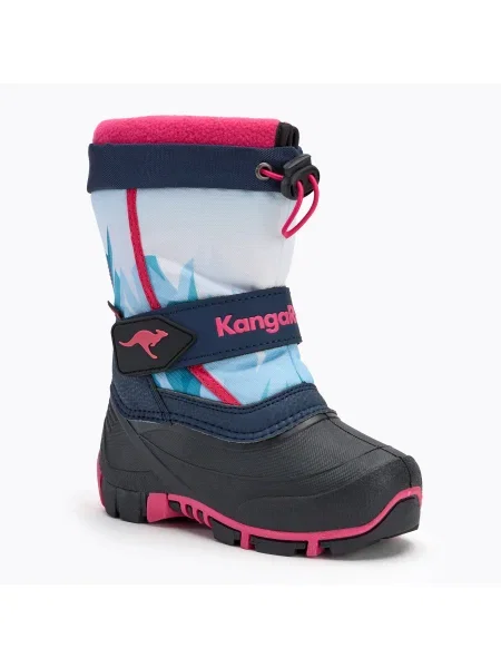 Детски ботуши за сняг KangaROOS Kanga-Bean IV dk navy/ daisy pink розово