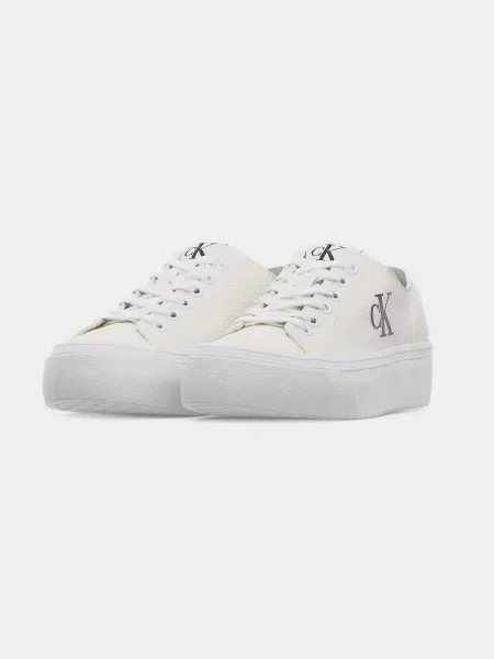 Sneakerși Calvin Klein din canvas alb