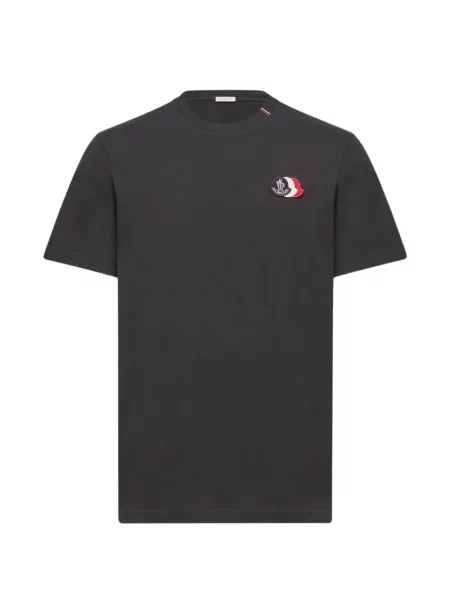 Tricou Moncler cu broderie albastru