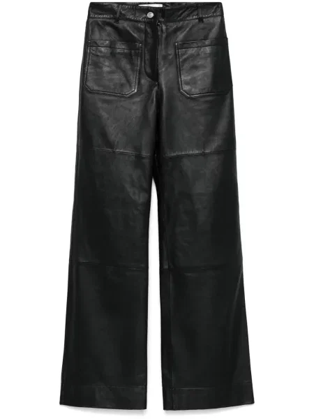 Pantaloni Victoria Beckham din piele negru