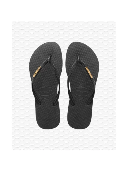 Havaianas Klapki Slim Logo Metallic schwarz czarne