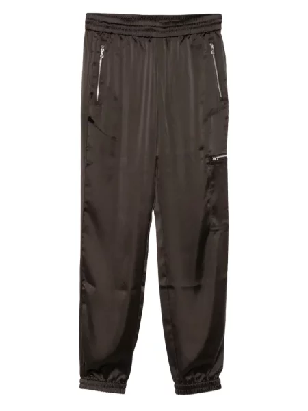 Pantaloni Lacoste cu broderie maro