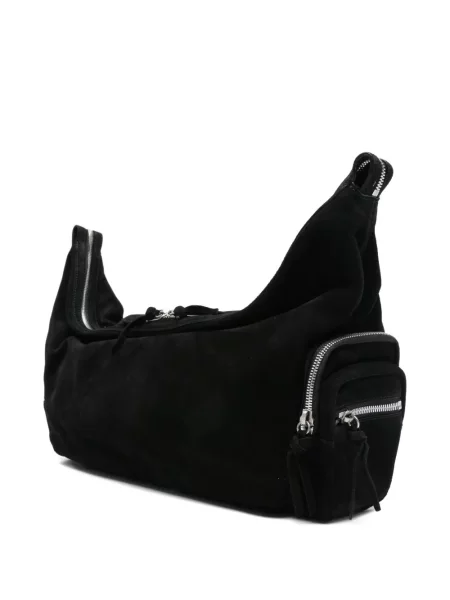 Geanta crossbody Marge Sherwood din piele de căprioară cu autograf negru