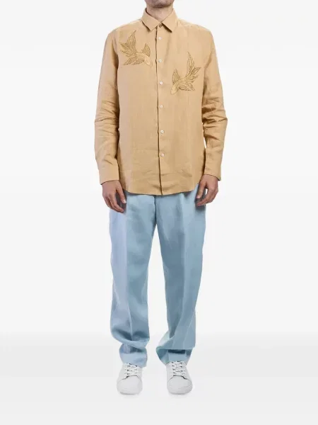 Cămașă Paul Smith cu broderie de in maro