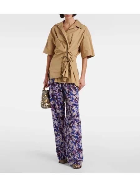 Cămașă Dries Van Noten din țesătură twill bej