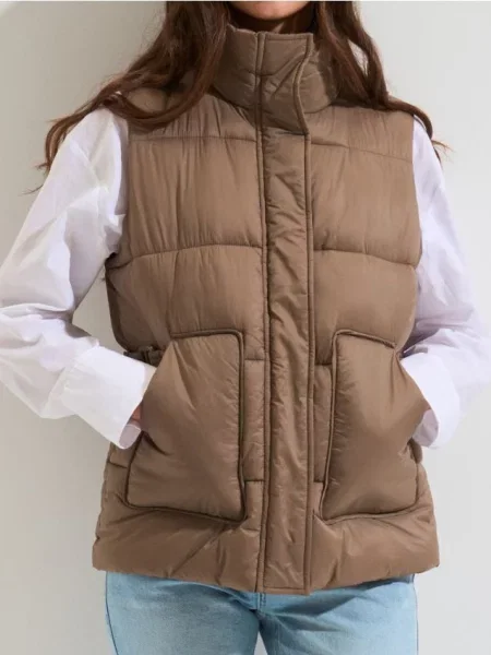 Стьобаний жилет сіро-фіолетовий фіолетовий