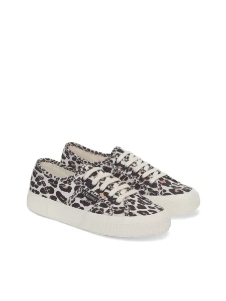 Sneakersy Superga w panterkę brązowe
