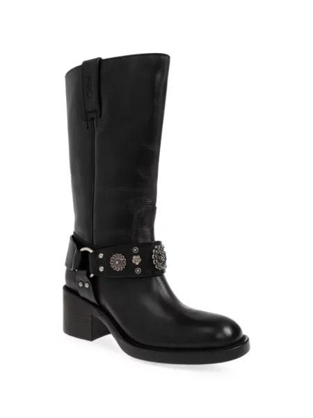 Botine Chloé din piele negru