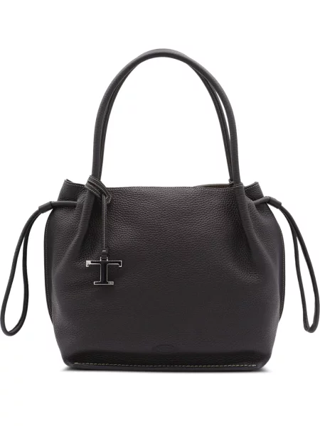 Geanta de piele Tod's din piele negru