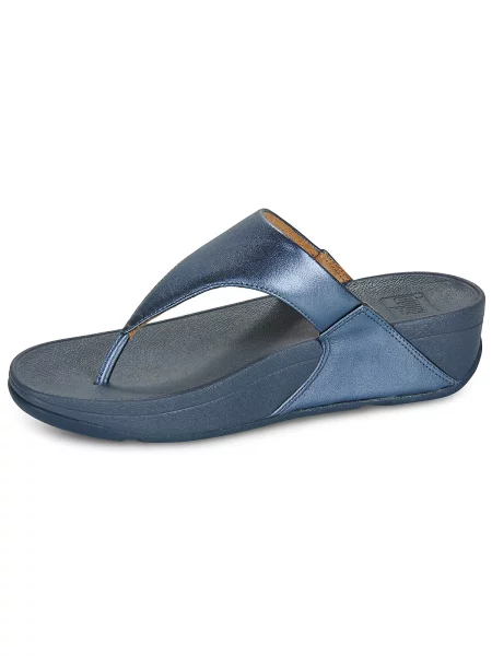 Kožené šľapky Fitflop modrá