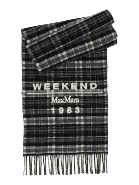 Weekend Max Mara gyapjú sál PAGELLA szürke mintás fehér