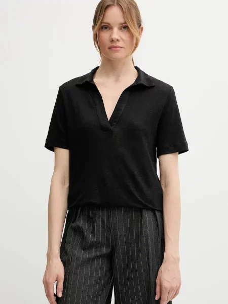 Plátěné polo tričko United Colors of Benetton černá