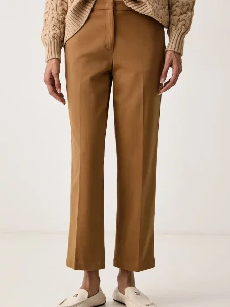 Sisley pantaloni pentru femei din cu maro