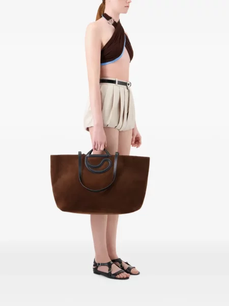 Shopper táska Coperni autogrammal barna