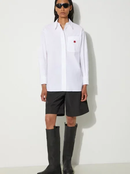 Kenzo camasa din Boke Flower Oversized Shirt femei cu guler clasic relaxed alb