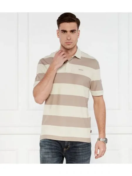 BOSS ORANGE Polo PalesStripe portocaliu
