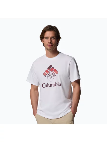 Tricou pentru bărbați Columbia CSC Seasonal Graphic white/heavenly stacked gem alb