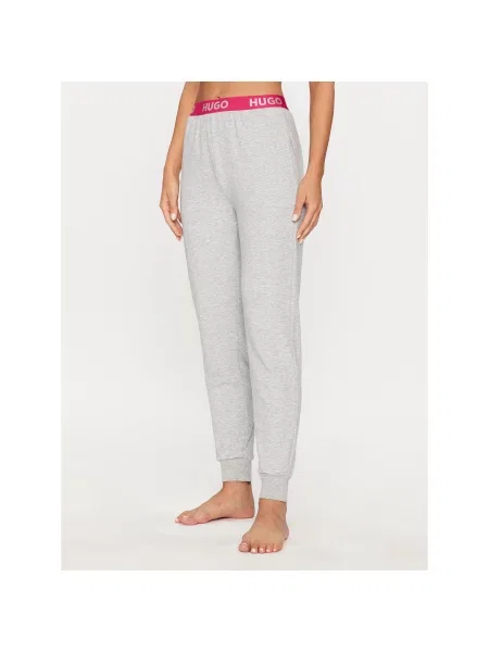 Hugo Піжамні штани Sporty Logo Regular Fit сірий