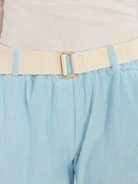 Pantaloni Italy Moda de catifea alb