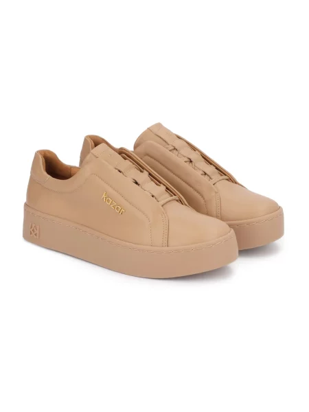Sneakersy Kazar skórzane beżowe