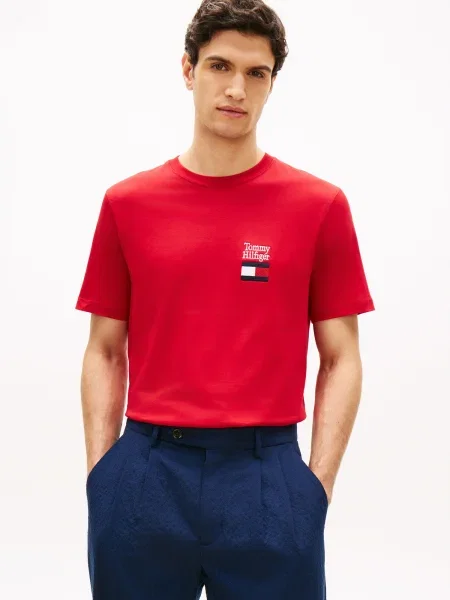 Tommy Hilfiger basic tričko pánske červená