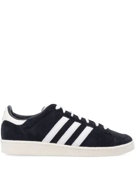Pantaloni Adidas cu dungi cu broderie din fleece negru