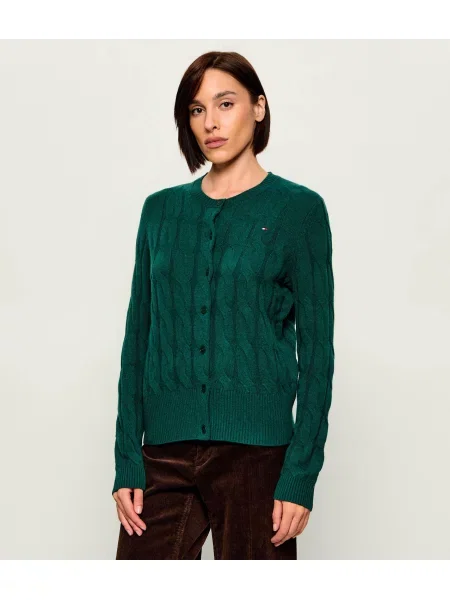TOMMY HILFIGER Geacă tricotată pin verde