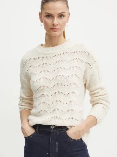 Morgan sweter z domieszką wełny MDAMON MDAMON beżowy