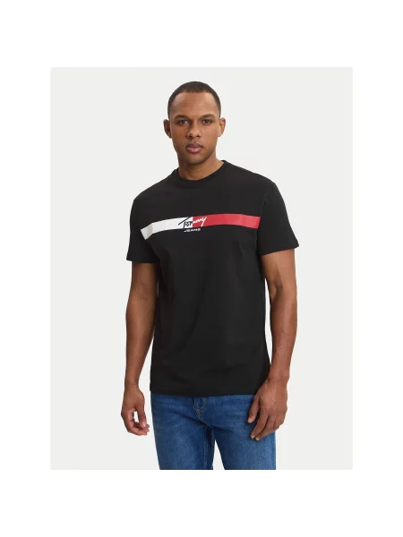 Tommy Jeans Marškinėliai Regular Fit juoda