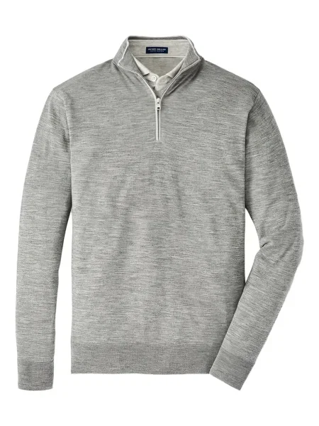Svetr Peter Millar s polovičními zipem šedý