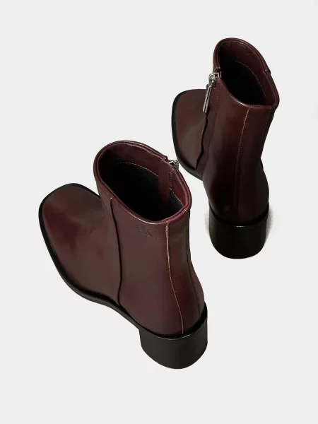 Кожаные ботинки Calvin Klein бордовые