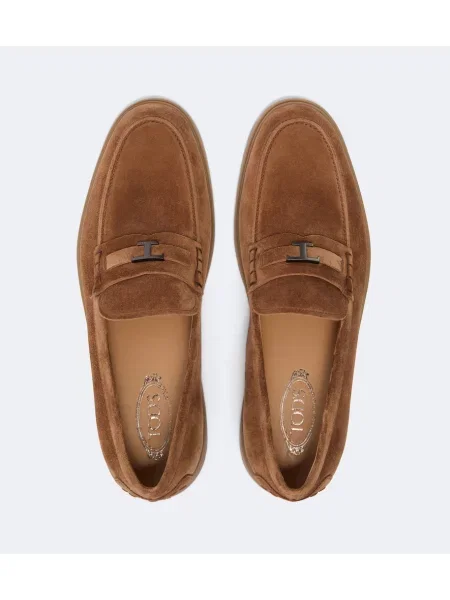 Pantofi loafer Tod's din piele de căprioară maro