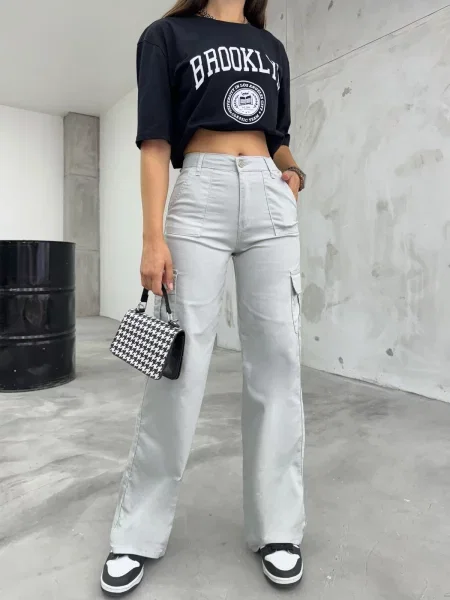 Pantaloni Bi̇keli̇fe gri