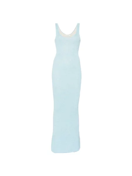 Rochie maxi Asta Resort cu paiete albastru