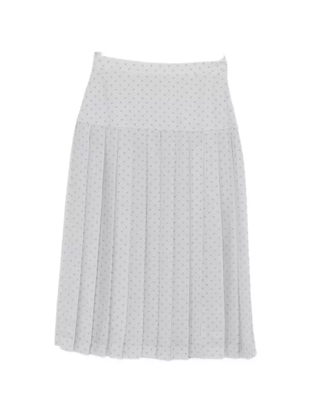 Spódnica plisowana Alessandra Rich w grochy do kolan szara