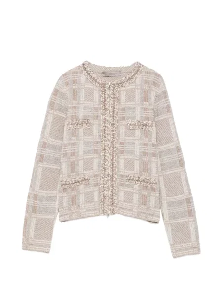 Bouclé cardigan D.exterior în carouri