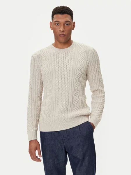 Jack & Jones Sweter Blusean beżowy