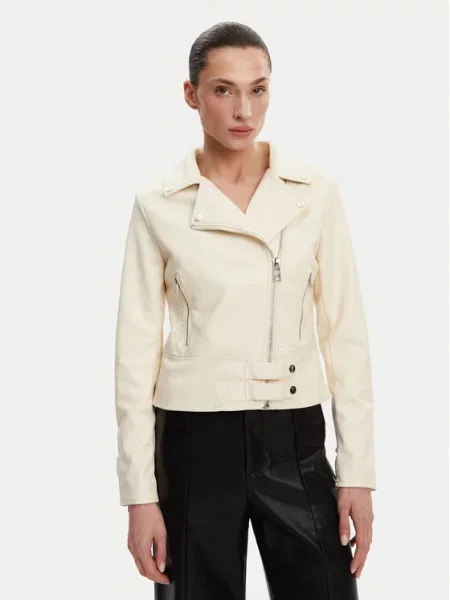 Rinascimento Kurtka z imitacji skóry Écru