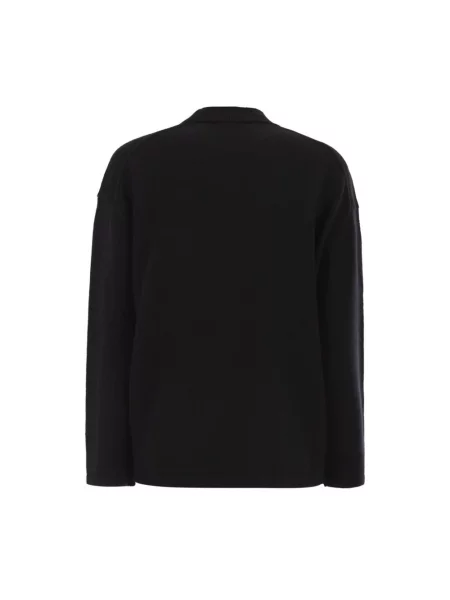 Dzianinowy sweter Max Mara z okrągłym dekoltem czarny