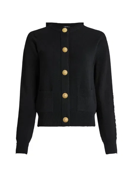Cardigan Balmain din cașmir negru