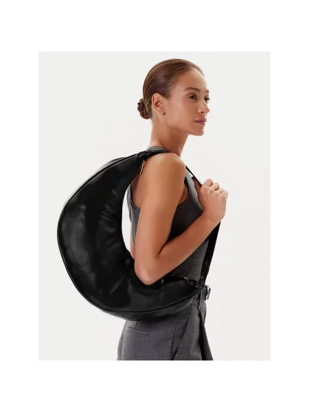 Calvin Klein Geantă Pinched Soft Crescent Lg negru