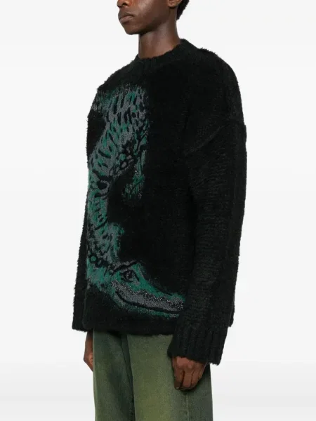 Pulover Lacoste din jacard negru