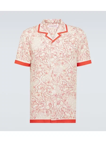 Srajca Orlebar Brown s cvetličnim vzorcem rjava