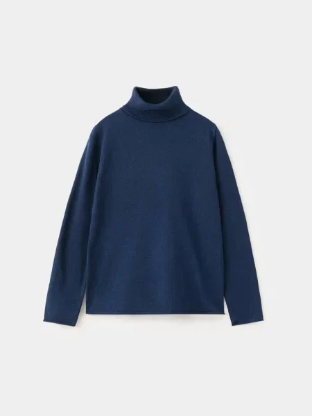 Sweter dzianinowy z golfem atramentowy Dzieci lata MANGO KIDS