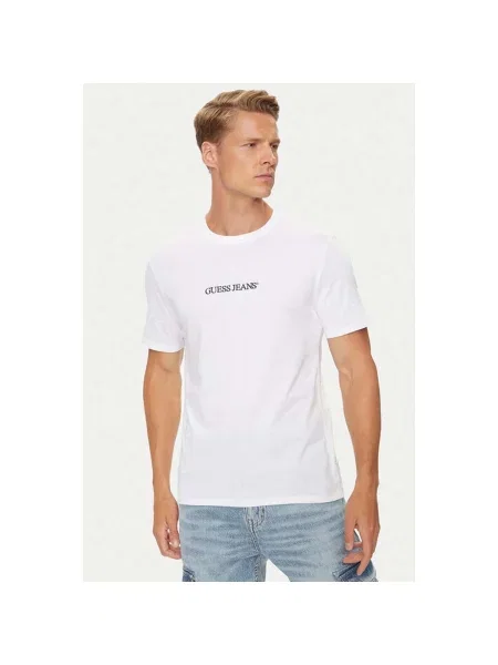 Klasszikus pólóing Guess Jeans fehér