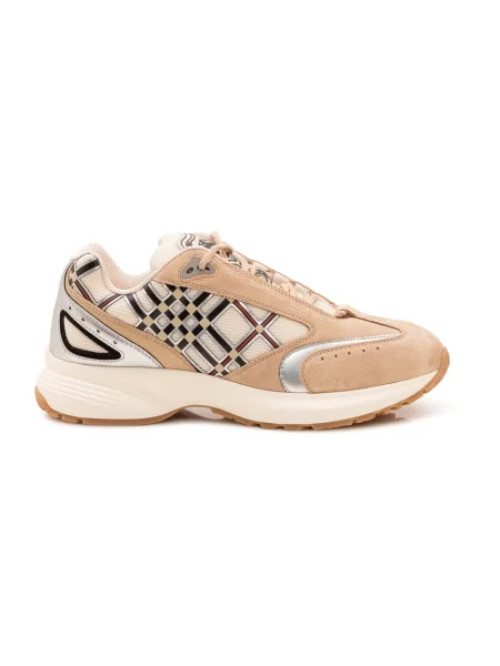 Lniane sneakersy Burberry brązowe