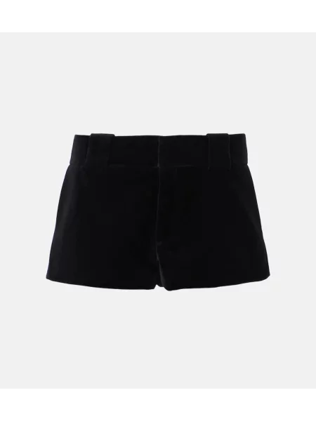 Pantaloni scurți Chloé de catifea negru