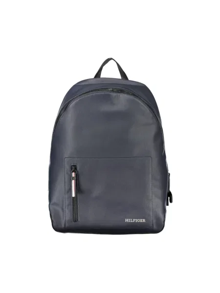 Lniany plecak Tommy Hilfiger niebieski