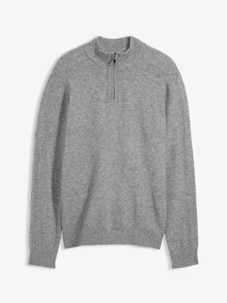 Cienki sweter o kroju regular fit szary