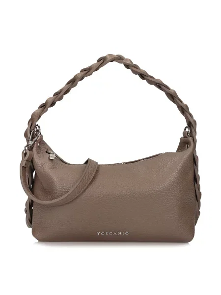 Кожаная сумка Toscanio бежевая